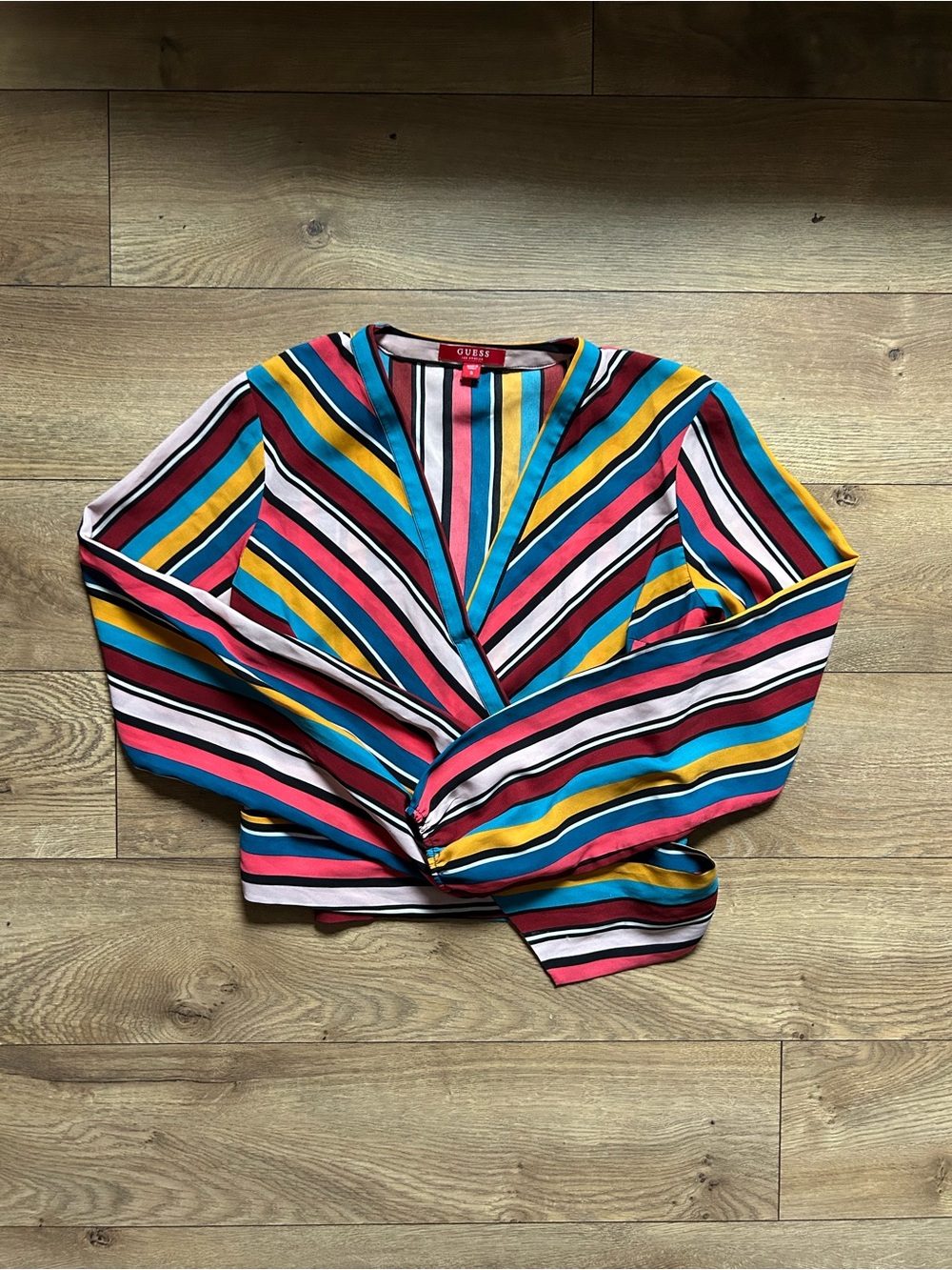 Guess Multicolor Striped Long Sleeve Top - Picture 1 of 9
